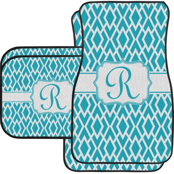 Custom Geometric Diamond Car Floor Mats Set - 2 Front & 2 Back (Personalized)