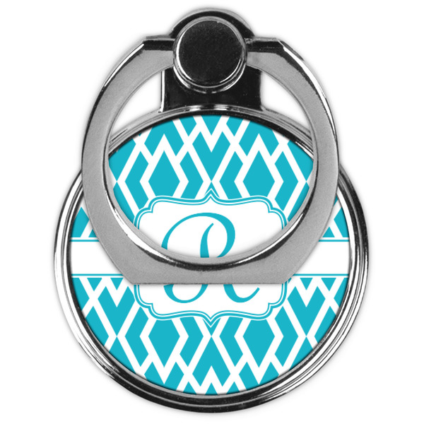 Geometric Diamond Cell Phone Ring Stand & Holder - Front (Collapsed)