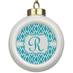Geometric Diamond Ceramic Ball Ornament (Personalized)