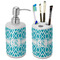 Geometric Diamond Ceramic Bathroom Accessories Set (Personalized)