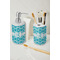 Geometric Diamond Ceramic Bathroom Accessories - LIFESTYLE (toothbrush holder & soap dispenser)