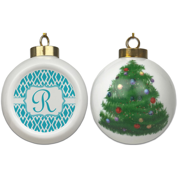 Geometric Diamond Ceramic Christmas Ornament - X-Mas Tree (APPROVAL)