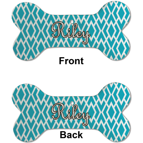 Geometric Diamond Ceramic Flat Ornament - Bone Front & Back (APPROVAL)