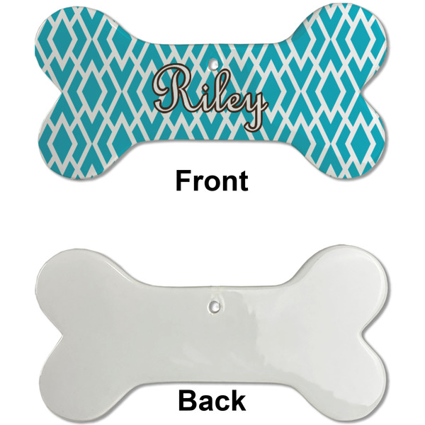 Geometric Diamond Ceramic Flat Ornament - Bone Front & Back Single Print (APPROVAL)