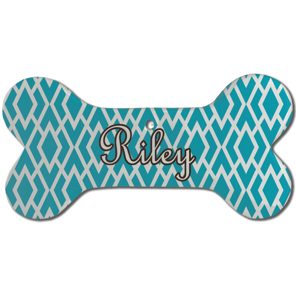 Geometric Diamond Ceramic Flat Ornament - Bone Front