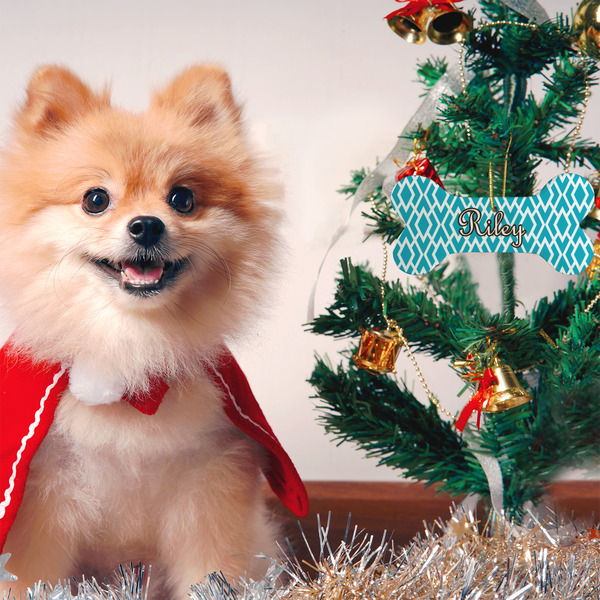 Geometric Diamond Ceramic Flat Ornament - Bone (LIFESTYLE)