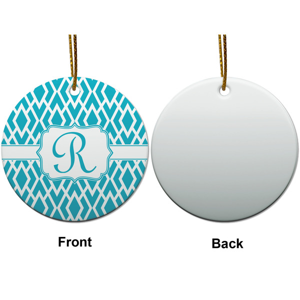 Geometric Diamond Ceramic Flat Ornament - Circle Front & Back (APPROVAL)