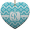 Geometric Diamond Ceramic Flat Ornament - Heart (Front)