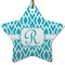 Geometric Diamond Star Ceramic Ornament w/ Initial