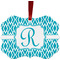 Geometric Diamond Metal Frame Ornament - Double Sided w/ Initial