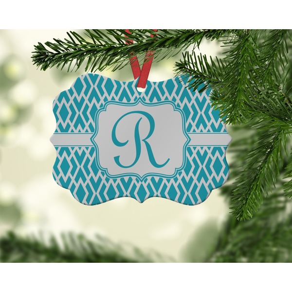 Geometric Diamond Christmas Ornament (On Tree)