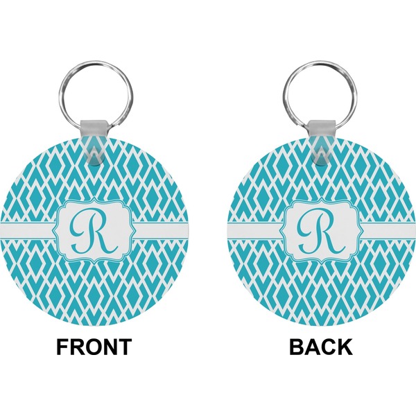 Geometric Diamond Circle Keychain (Front + Back)