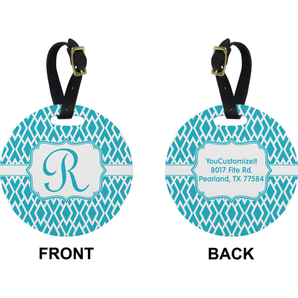 Geometric Diamond Circle Luggage Tag (Front + Back)