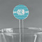 Geometric Diamond 7" Round Plastic Stir Sticks - Clear (Personalized)
