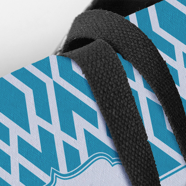 Geometric Diamond Closeup of Tote w/Black Handles