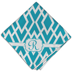 Geometric Diamond Cloth Dinner Napkin - Single w/ Initial