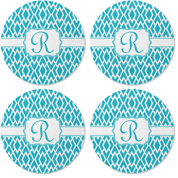 Geometric Diamond Coaster Round Rubber Back - Apvl