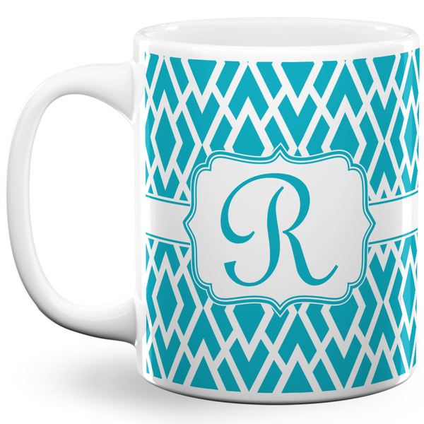Custom Geometric Diamond 11 Oz Coffee Mug - White (Personalized)