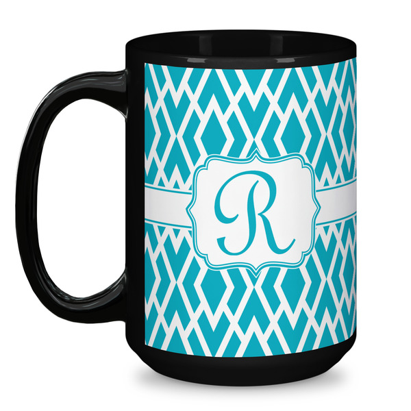 Geometric Diamond Coffee Mug - 15 oz - Black
