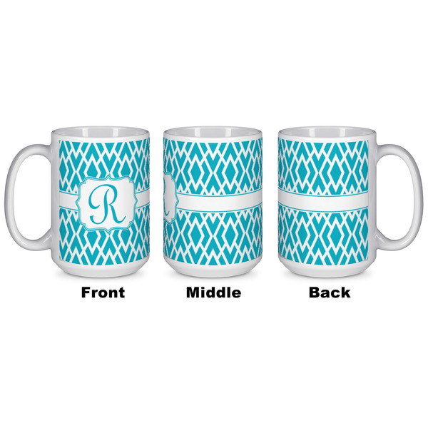 Geometric Diamond Coffee Mug - 15 oz - White APPROVAL
