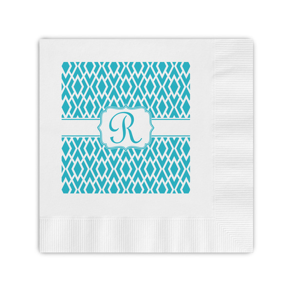 Custom Geometric Diamond Coined Cocktail Napkins (Personalized)