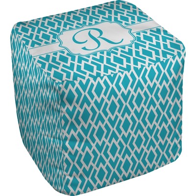 Geometric Diamond Cube Pouf Ottoman - 18" (Personalized)