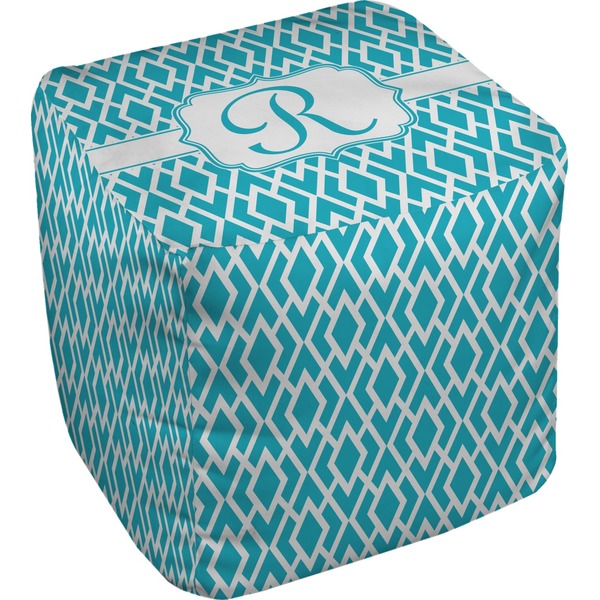 Custom Geometric Diamond Cube Pouf Ottoman - 18" (Personalized)