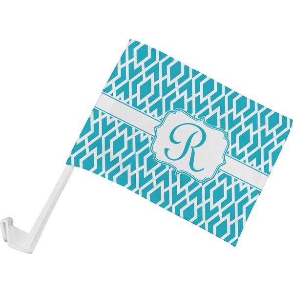 Custom Geometric Diamond Car Flag - Small w/ Initial