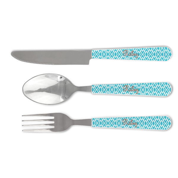 Custom Geometric Diamond Cutlery Set (Personalized)