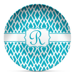 Geometric Diamond Microwave Safe Plastic Plate - Composite Polymer (Personalized)