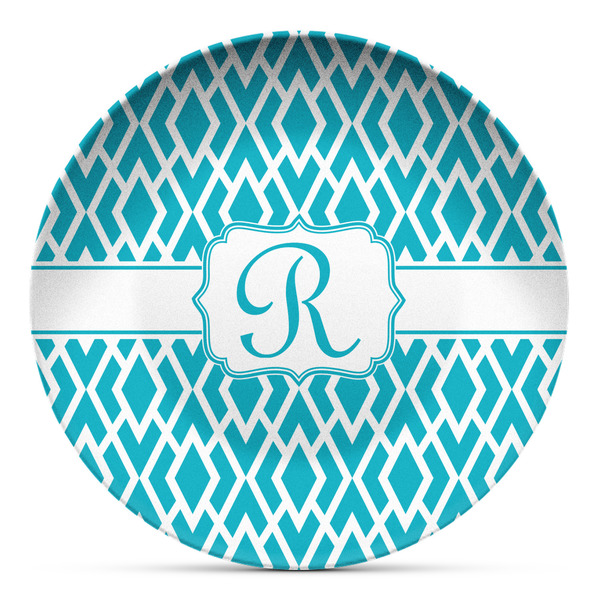 Custom Geometric Diamond Microwave Safe Plastic Plate - Composite Polymer (Personalized)