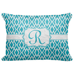Geometric Diamond Decorative Baby Pillowcase - 16"x12" w/ Initial