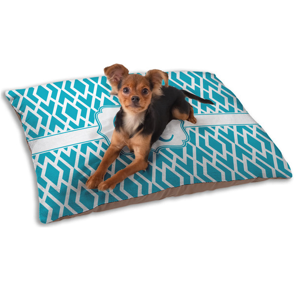 Custom Geometric Diamond Dog Bed - Small w/ Initial