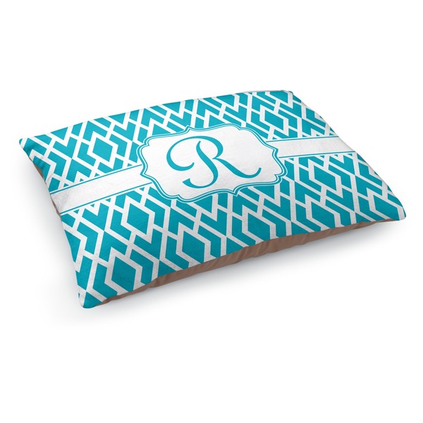 Custom Geometric Diamond Dog Bed - Medium w/ Initial
