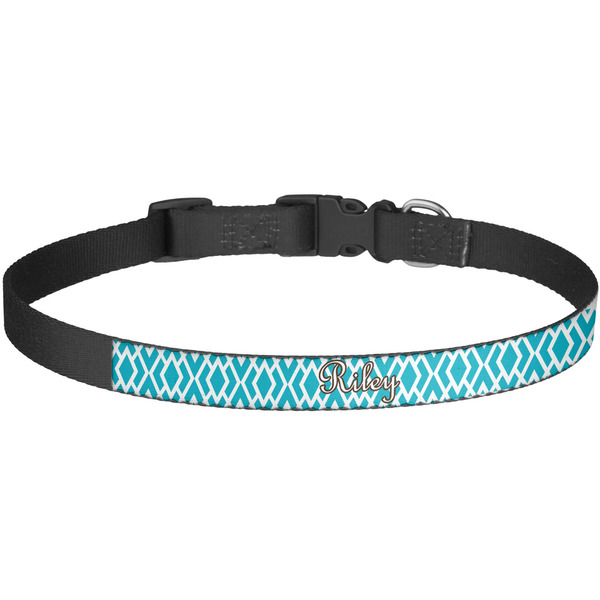 Custom Geometric Diamond Dog Collar - Large (Personalized)