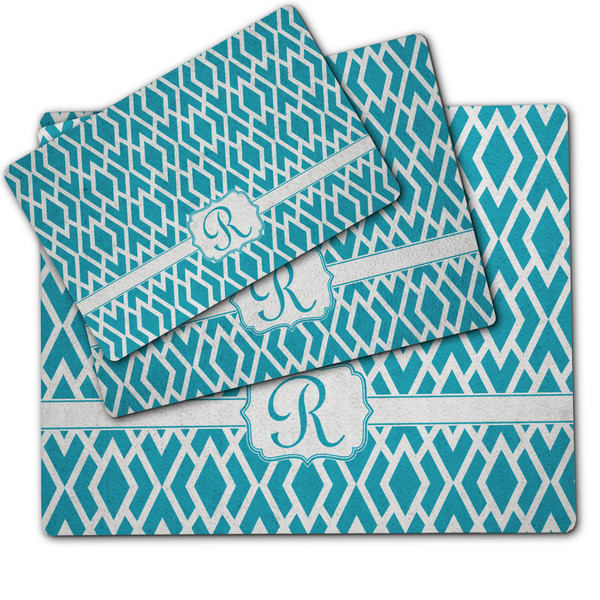 Geometric Diamond Dog Food Mat - MAIN (sm, med, lrg)