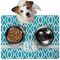 Geometric Diamond Dog Food Mat - Medium LIFESTYLE