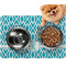 Geometric Diamond Dog Food Mat - Small LIFESTYLE