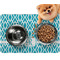 Geometric Diamond Dog Food Mat - Small w/ Initial
