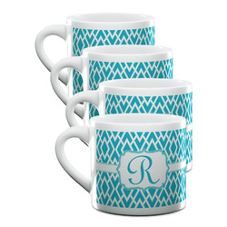 Geometric Diamond Double Shot Espresso Cups - Set of 4 (Personalized)