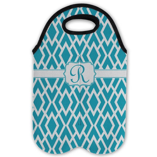 Geometric Diamond Double Wine Tote - Flat (new)