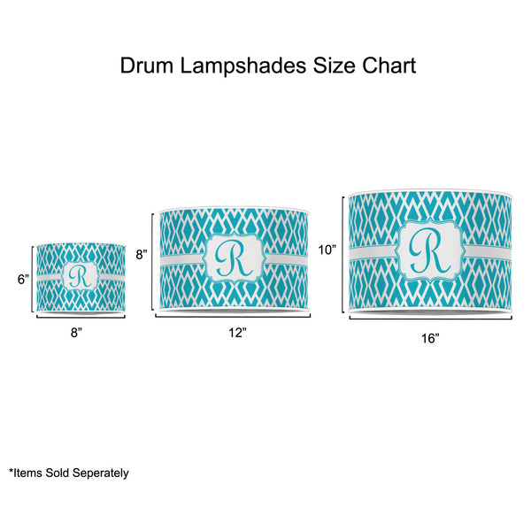 Geometric Diamond Drum Lampshades - Sizing Chart