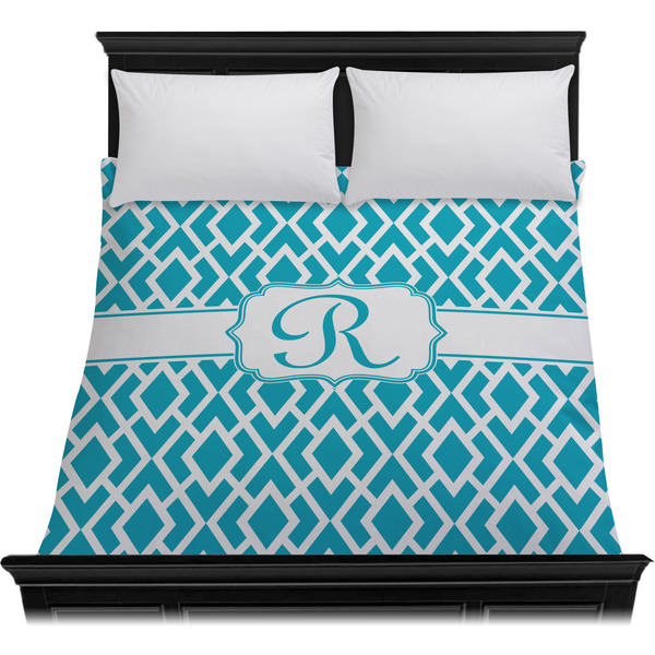 Geometric Diamond Duvet Cover - Queen - On Bed - No Prop