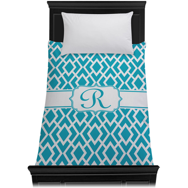 Geometric Diamond Duvet Cover - Twin XL - On Bed - No Prop