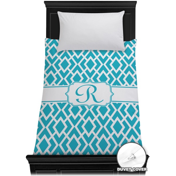 Custom Geometric Diamond Duvet Cover - Twin (Personalized)