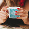 Geometric Diamond Espresso Cup - 6oz (Double Shot) LIFESTYLE (Woman hands cropped)