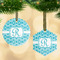Geometric Diamond Flat Glass Ornament w/ Initial