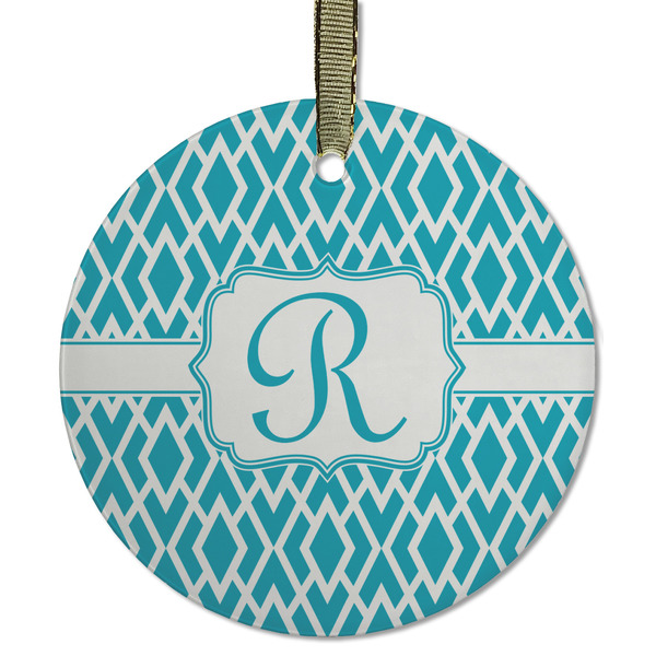 Geometric Diamond Frosted Glass Ornament - Round