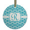 Geometric Diamond Frosted Glass Ornament - Round