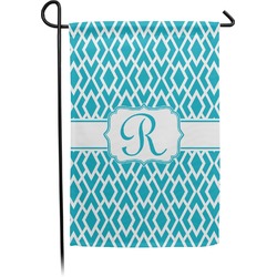 Geometric Diamond Small Garden Flag - Double Sided w/ Initial